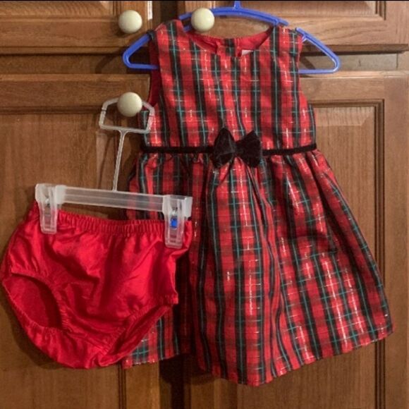 NWOT George Infant Toddler Plaid Christmas Dress Sz 18M - Picture 1 of 6